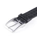 Genuine Split Leather Belt for Men – Brushed Buckle, 1.3" Strap
