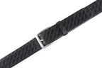 Genuine Split Leather Belt for Men – Brushed Buckle, 1.3" Strap