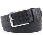 Genuine Split Leather Belt for Men – Brushed Buckle, 1.3" Strap