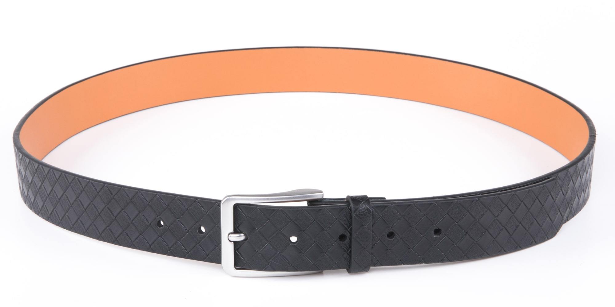Genuine Split Leather Belt for Men – Brushed Buckle, 1.3" Strap
