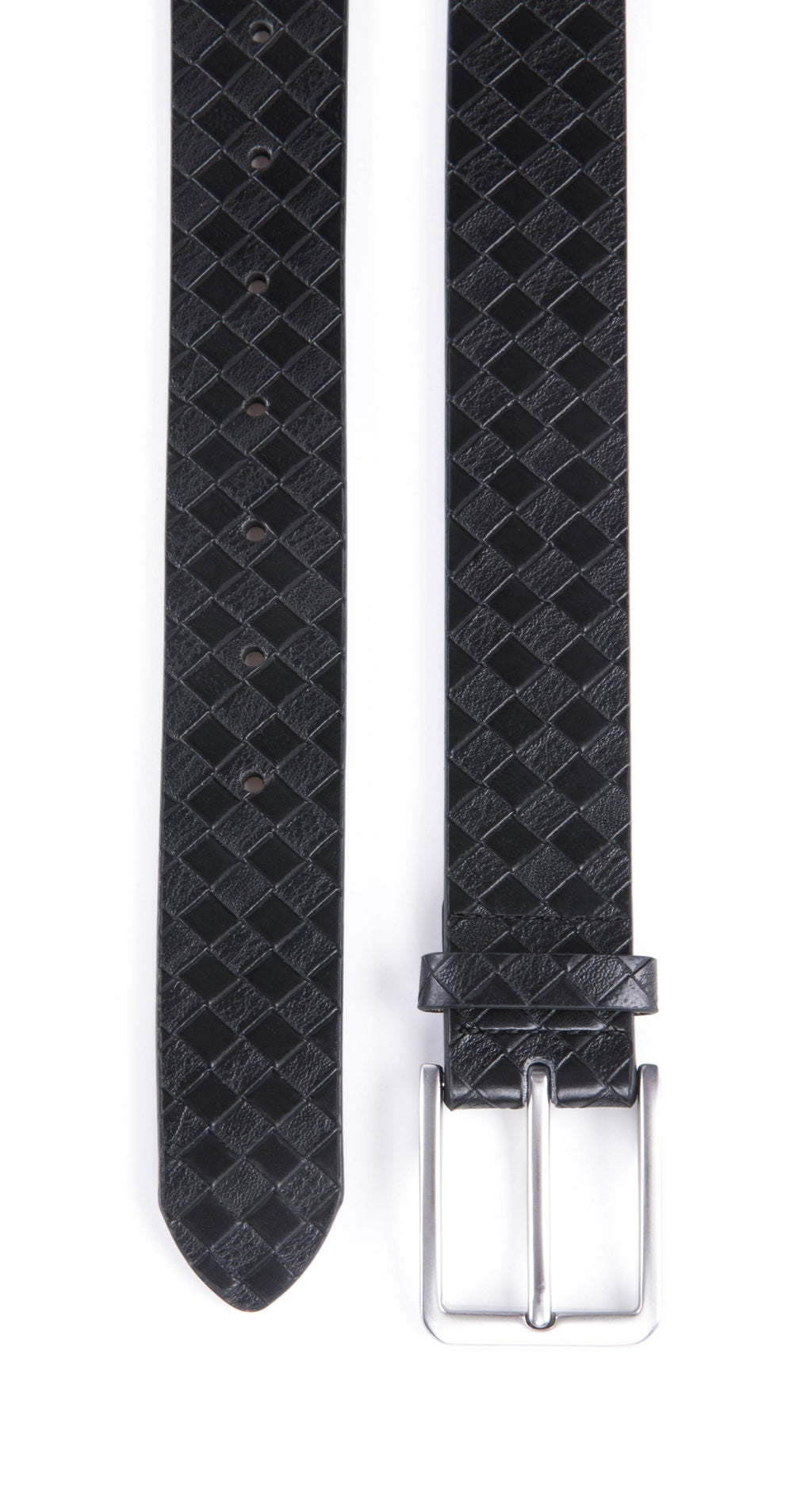 Genuine Split Leather Belt for Men – Brushed Buckle, 1.3" Strap