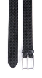 Genuine Split Leather Belt for Men – Brushed Buckle, 1.3" Strap