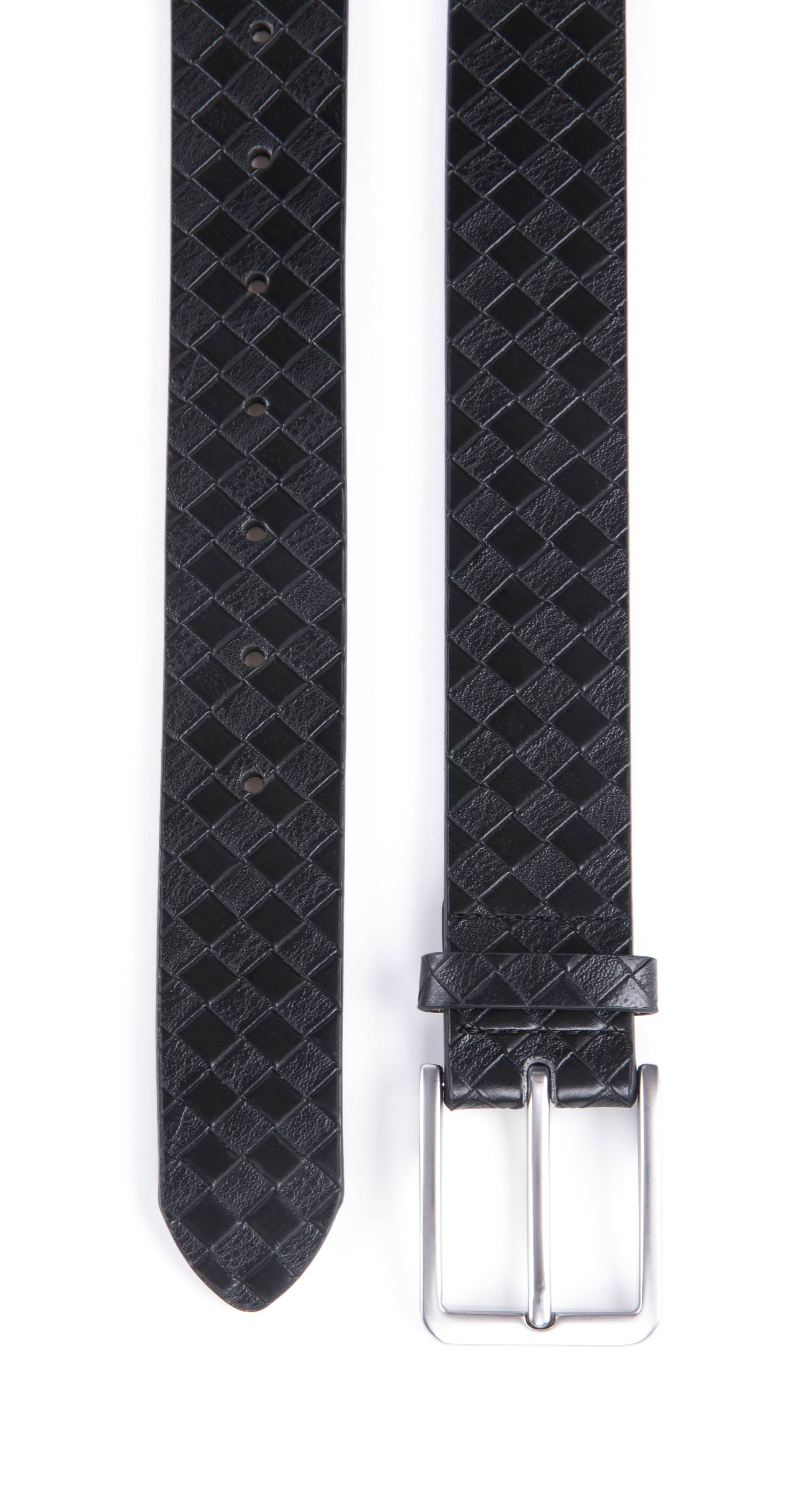 Genuine Split Leather Belt for Men – Brushed Buckle, 1.3" Strap