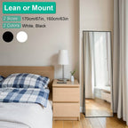 Full Length Mirror Aluminum Alloy Wall Mirror Free Standing Floor
