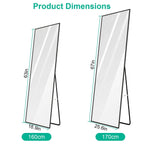 Full Length Mirror Aluminum Alloy Wall Mirror Free Standing Floor