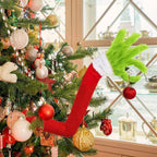 Furry Green Monster Elf Arms Hand for Christmas Tree Ornaments