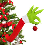 Furry Green Monster Elf Arms Hand for Christmas Tree Ornaments