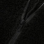 Fuzzy Hooded Pajama Jumpsuit For Music Festival, Long Sleeve Zipper Lingerie & Sleepwear