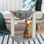 Fuzzy Kitten Scratching Post with Hammock