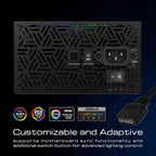 GAMDIAS RGB Gaming PC Power Supply 750W 750 Watt PSU Kratos M1-750B (Refurbished)