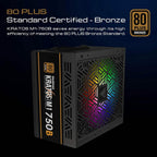 GAMDIAS RGB Gaming PC Power Supply 750W 750 Watt PSU Kratos M1-750B (Refurbished)