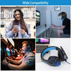 Gaming Headsets Stereo Bass Over Ear Headphones with LED Light Earmuff