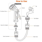 Garden Hose Nozzle Water Spray Gun 8 Adjustable Patterns