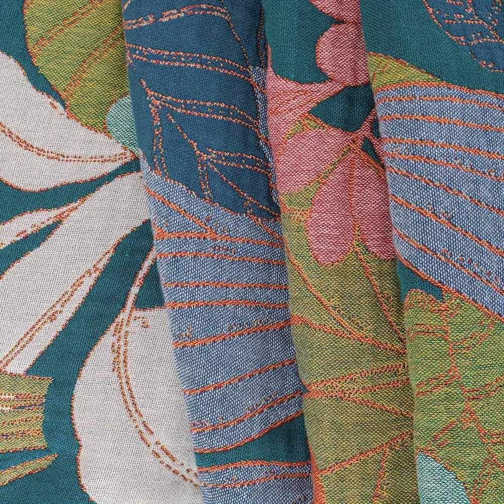 Botanical Print Cotton Gauze Throw Blanket