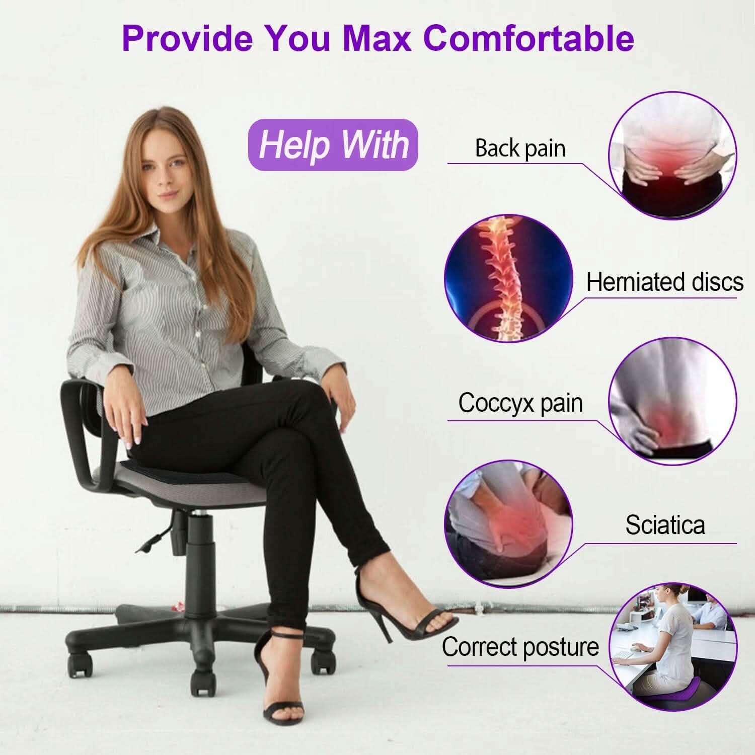 Gel Seat Cushion Non-Slip Breathable Honeycomb Sitting Cushion Pressure Pad
