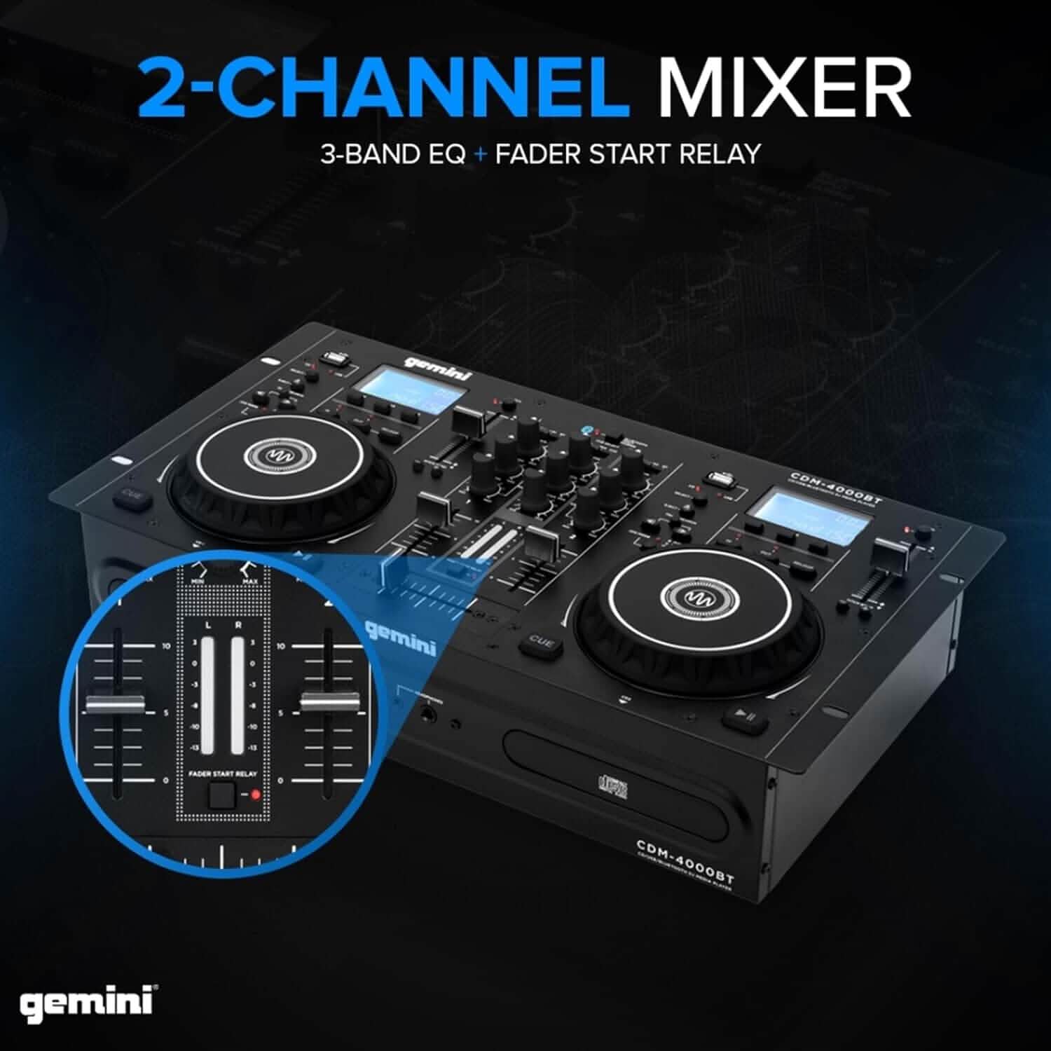 Gemini Sound CDM-4000BT DJ Mixer (Refurbished)