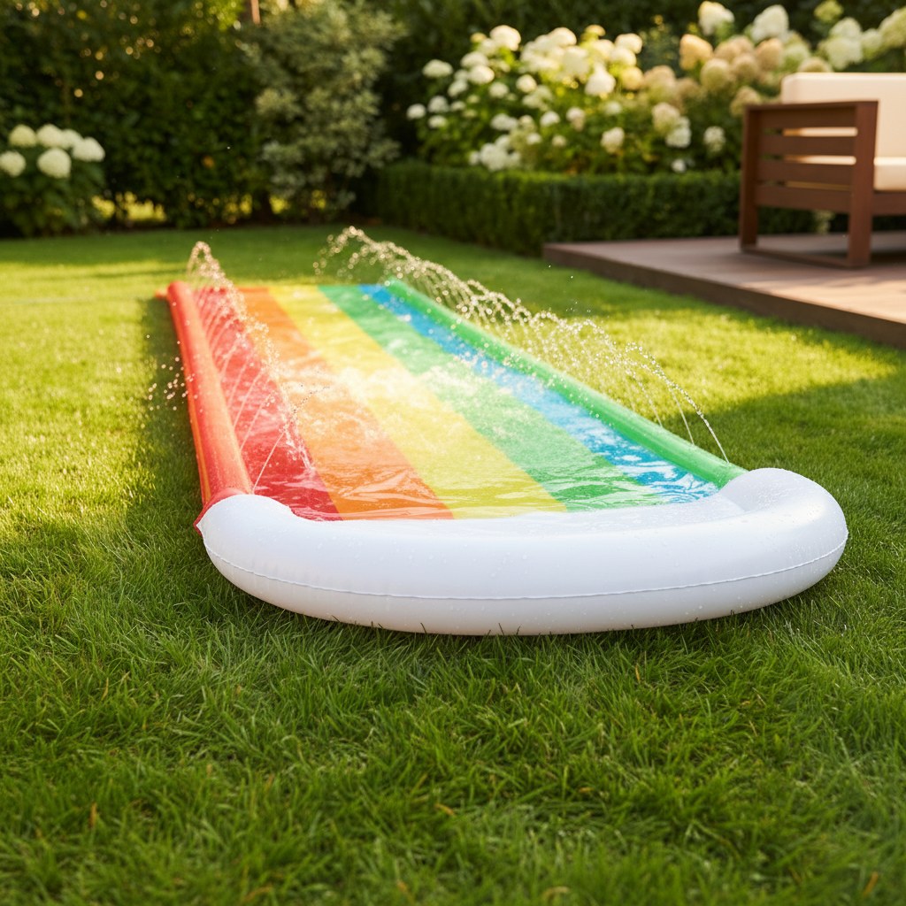 Inflatable Rainbow Water Slide for Kids