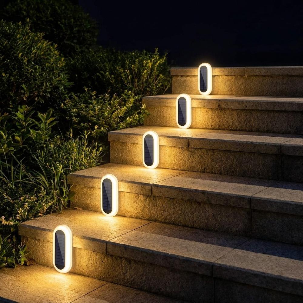 Solar LED Step Lights 4-Pack – Outdoor Waterproof