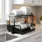 2-Tier Dish Drying Rack with Drip Tray