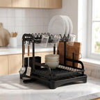 2-Tier Dish Drying Rack with Drip Tray