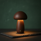 Solid Wood Mushroom Night Light