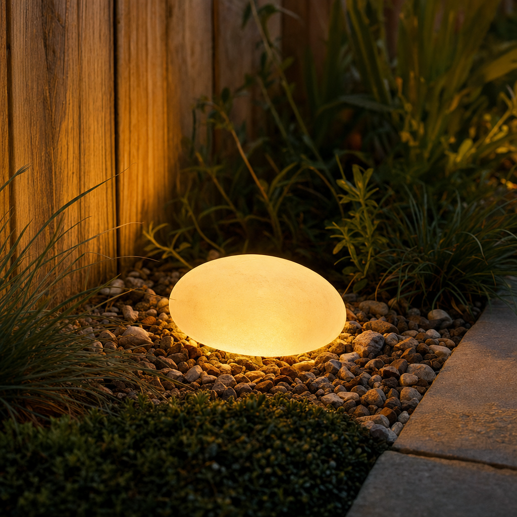 Solar Pebble Garden Light