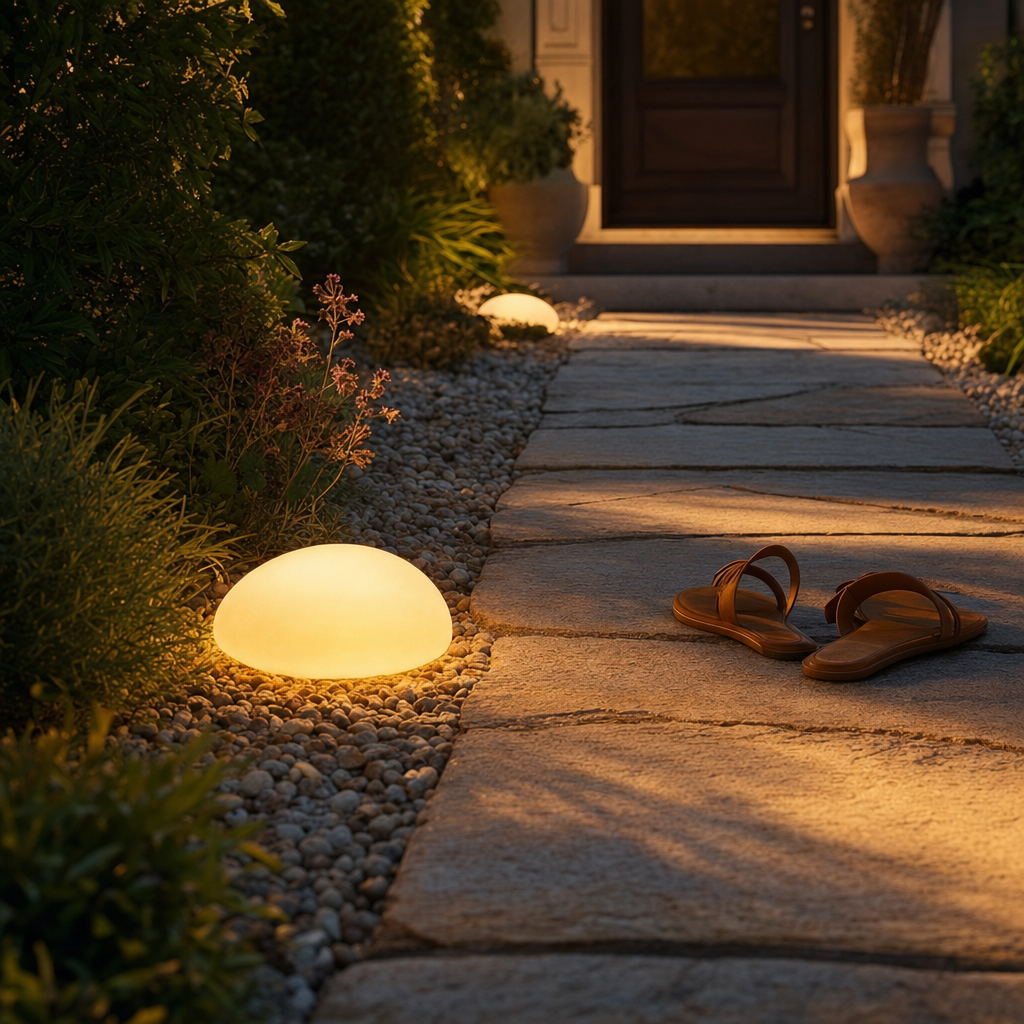 Solar Pebble Garden Light