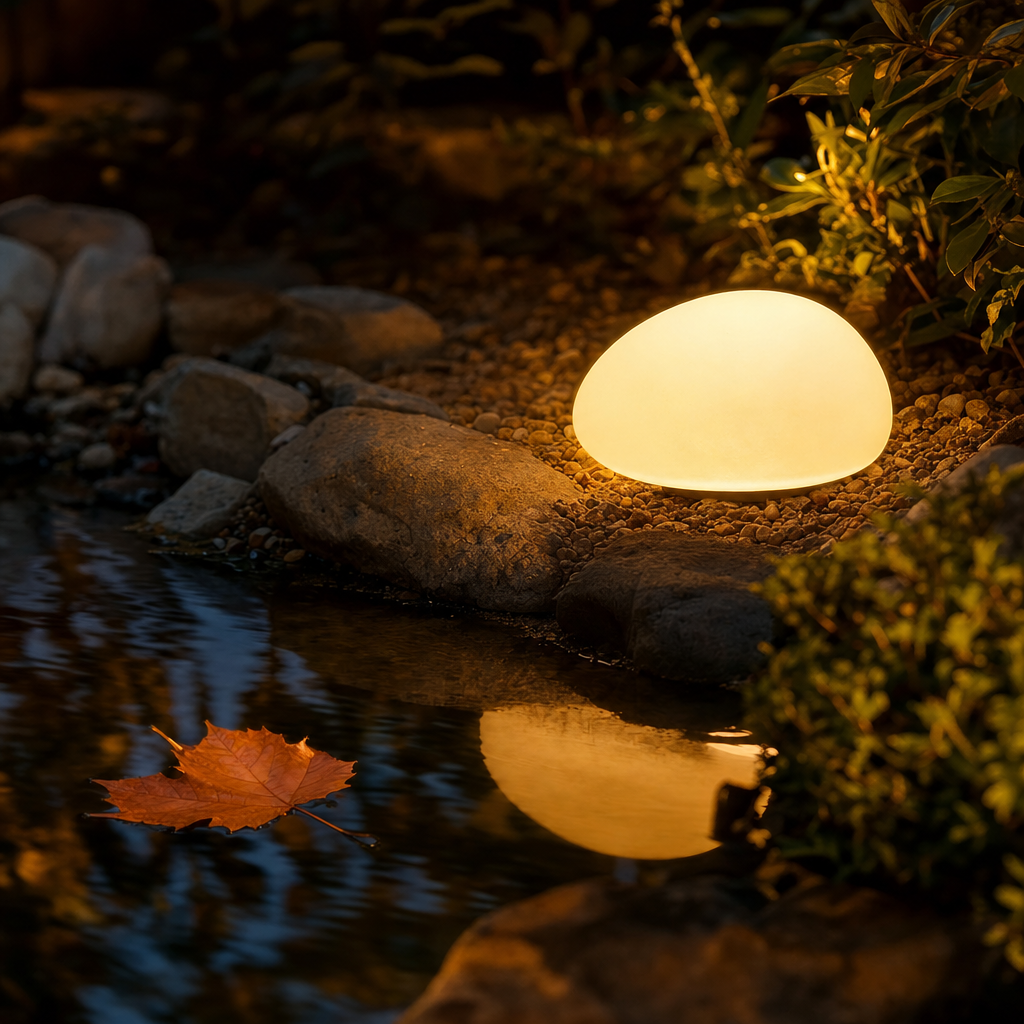 Solar Pebble Garden Light