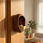 Walnut Door Chime with Brass Bell
