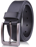 Genuine Leather Belt for Men – Brushed Nickel Buckle, 1.5" Strap