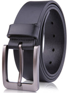 Genuine Leather Belt for Men – Brushed Nickel Buckle, 1.5" Strap