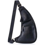 Genuine Leather Chest Bag For Men Leather Shoulder Bag Personality Messenger Bag  Casual Bag