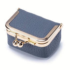 Genuine Leather Vintage-Inspired Coin Purse with Kiss Lock