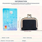 Genuine Leather Vintage-Inspired Coin Purse with Kiss Lock