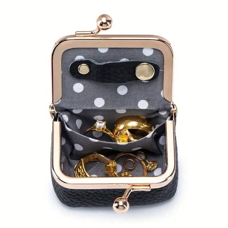 Genuine Leather Vintage-Inspired Coin Purse with Kiss Lock