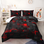 GEOMATRIX | Modern 3D Grid Duvet Cover Set