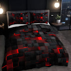 GEOMATRIX | Modern 3D Grid Duvet Cover Set