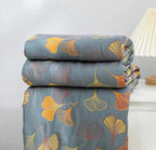 Ginkgo Leaf Quilted Throw Blanket