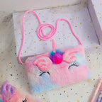 Girls Cute Sequin Plush Unicorn Tie Dye Bag