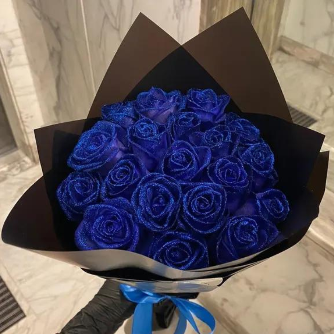 Sparkling Everlasting Rose Bouquet - Romantic Artificial Flowers