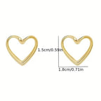 Glossy Hollow Heart Design Stud Earrings