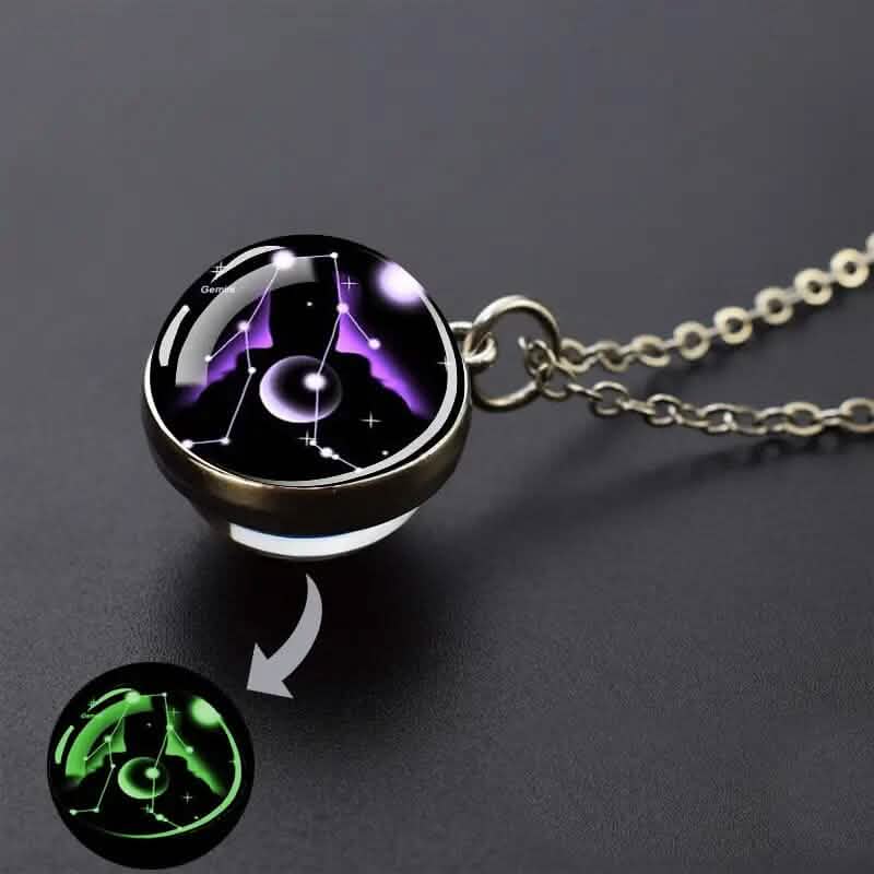 Glow-in-the-Dark Zodiac Pendant Necklace