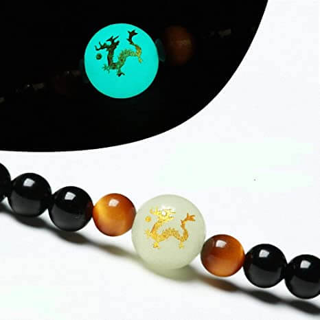 Dragon Charm Luminous Beaded Bracelet