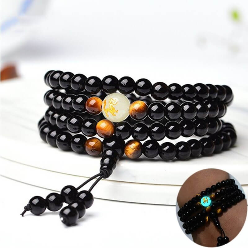 Dragon Charm Luminous Beaded Bracelet
