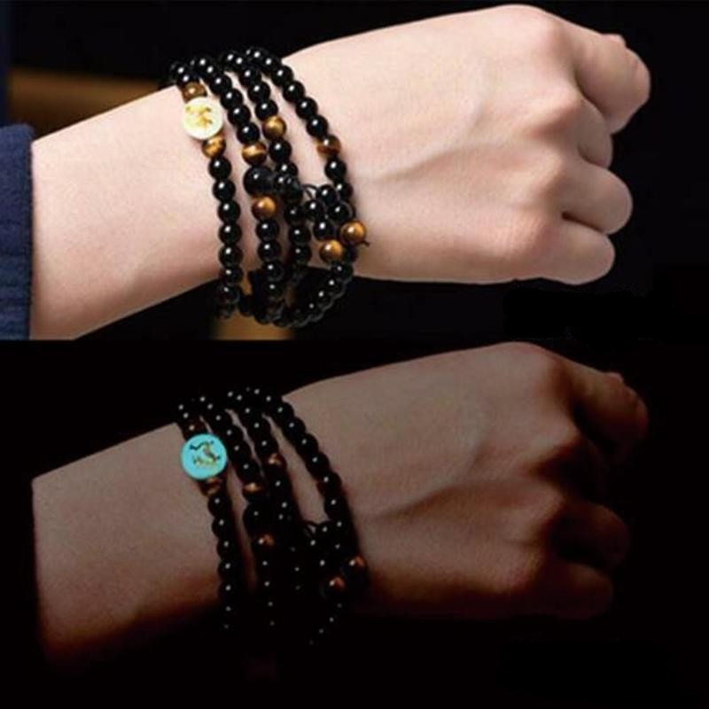 Dragon Charm Luminous Beaded Bracelet