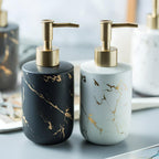 Marble Finish Soap Dispenser with Gold Accents