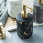 Marble Finish Soap Dispenser with Gold Accents