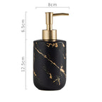 Marble Finish Soap Dispenser with Gold Accents