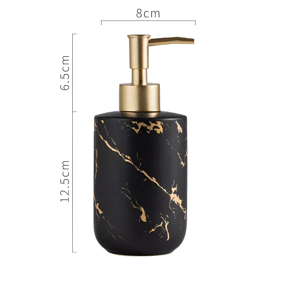 Marble Finish Soap Dispenser with Gold Accents