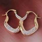 Golden Plated Zircon Jewelry Earrings